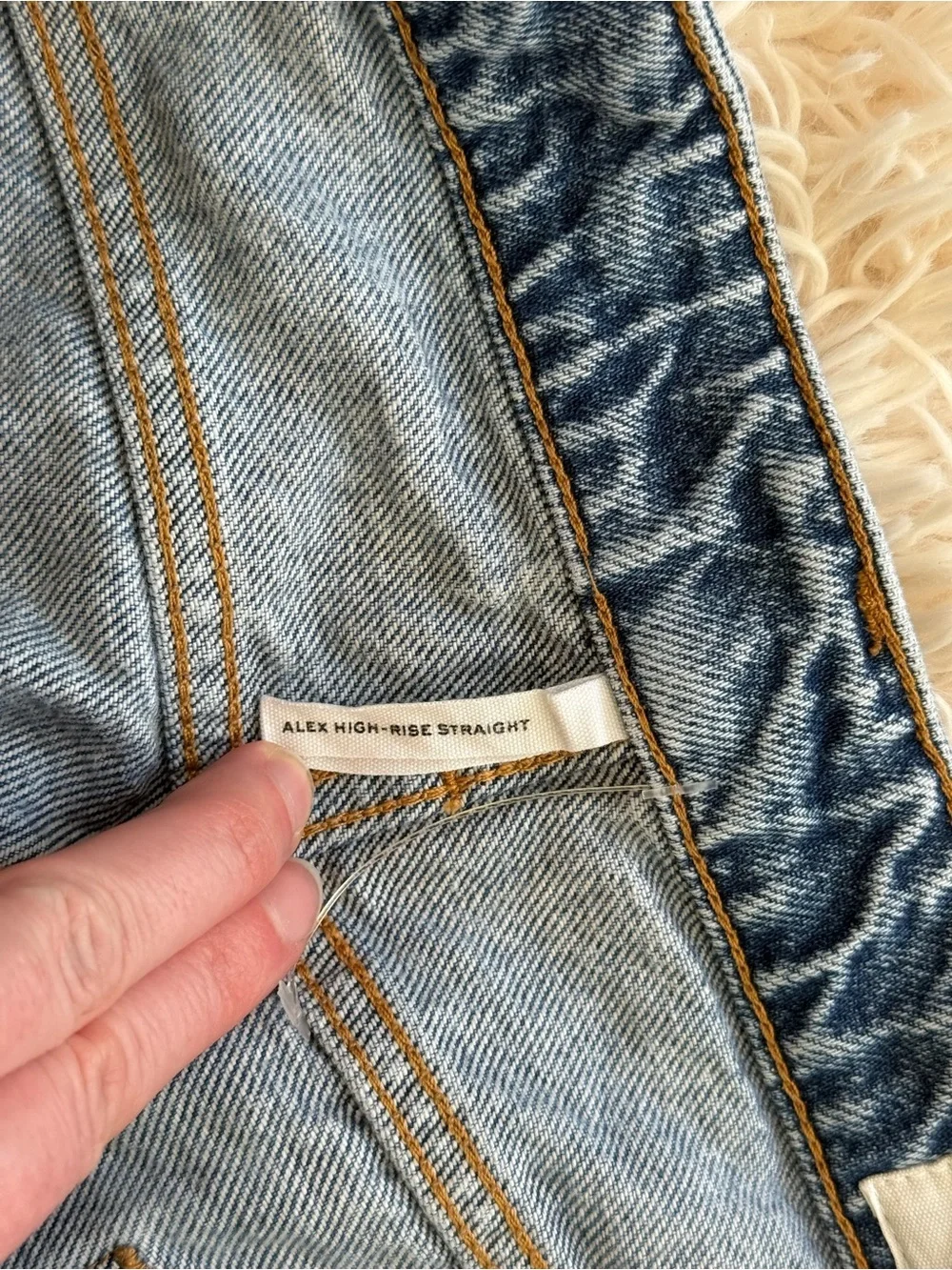 Rag & Bone Alex High Rise Straight Distressed Jeans Dana Point Wash 29
